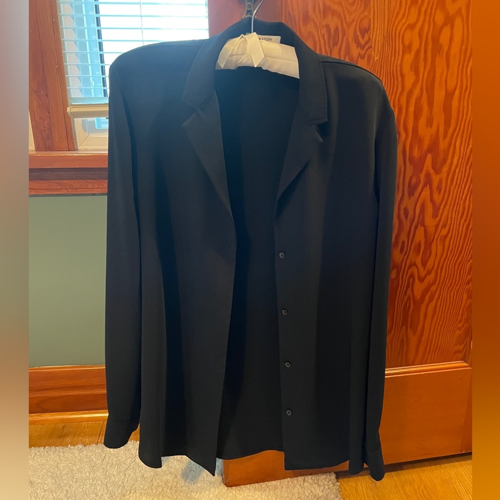 Aritzia Black Silk Shirt